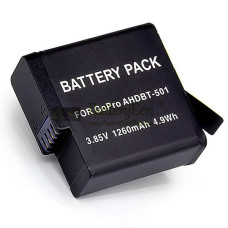 Vervangende batterij voor GoPro AHDBT501 BT-501 AHDBT501 Hero5 Actie 1260mAh