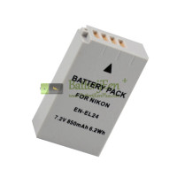 Vervangende batterij voor Nikon EN-EL24 el24 1 J5 1J5 850mAh