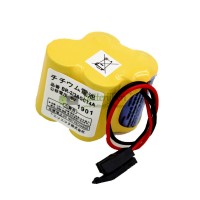 Vervangende batterij voor FANUC A98L-0031-0025 A06-6114-K504 6V Black Connector