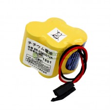 Vervangende batterij voor FANUC A98L-0031-0025 A06-6114-K504 6V Black Connector